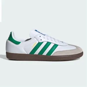 Adidas Samba OG Original Classic Shoes In Cloud White and Green NWT