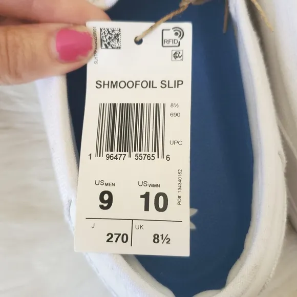 Adidas Shmoofoil White Slip On Skater Skateboarding Shoes Size 9 Mens 10 Womens