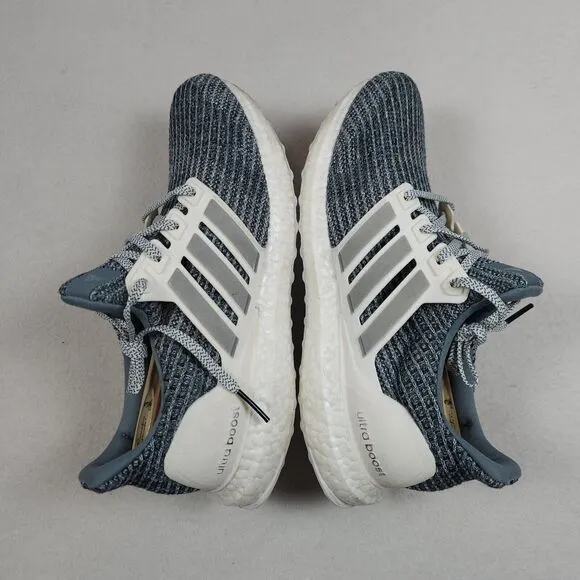 Adidas Shoes Men Size 8 Blue Silver Metallic ULTRABOOST 4.0 Running Shoes CM8272