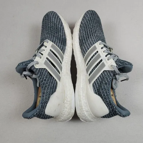 Adidas Shoes Men Size 8 Blue Silver Metallic ULTRABOOST 4.0 Running Shoes CM8272