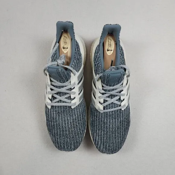 Adidas Shoes Men Size 8 Blue Silver Metallic ULTRABOOST 4.0 Running Shoes CM8272