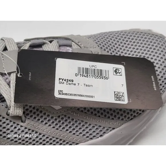 Adidas SM Dame 7 Mens Basketball Shoes Gray FY4249 Size 7