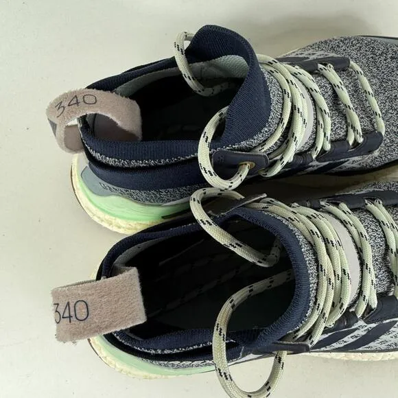 Adidas Terrex Free Hiker Hiking Shoes Women's 6.5 Gray Lace-Up Round Toe Mid Top