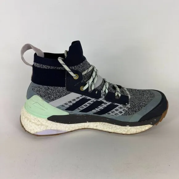 Adidas Terrex Free Hiker Hiking Shoes Women's 6.5 Gray Lace-Up Round Toe Mid Top