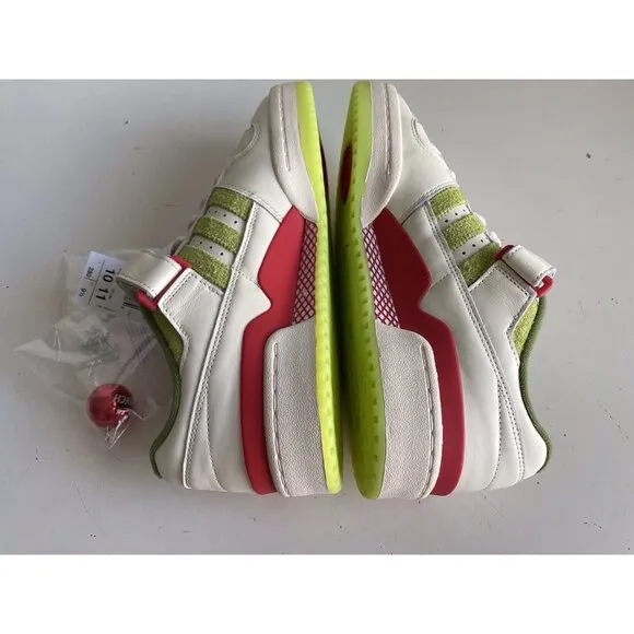 Adidas The Grinch Forum Low Fashion Sneakers ID3512 Men’s Sz 10 Charms Laces NEW