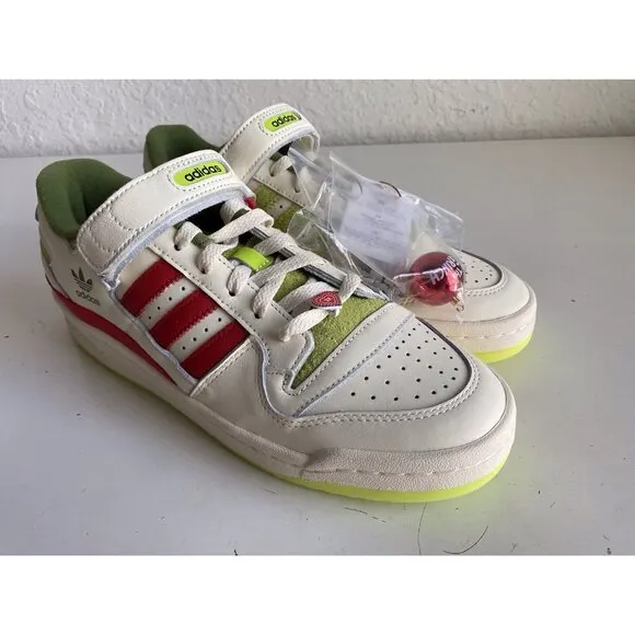 Adidas The Grinch Forum Low Fashion Sneakers ID3512 Men’s Sz 10 Charms Laces NEW
