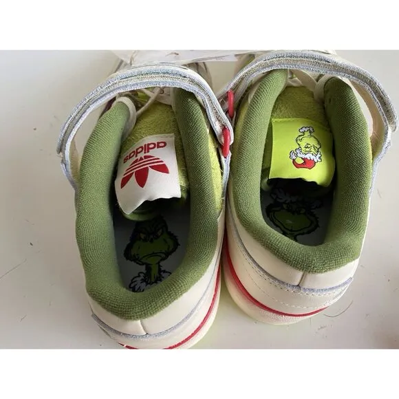 Adidas The Grinch Forum Low Fashion Sneakers ID3512 Men’s Sz 10 Charms Laces NEW