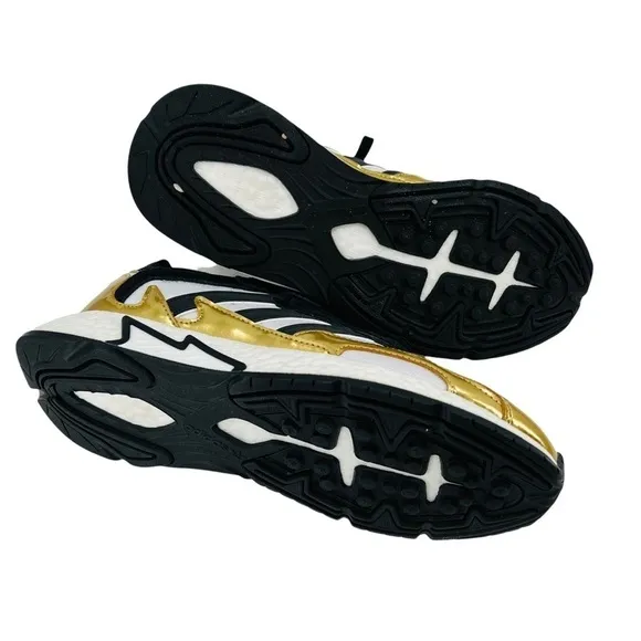 ADIDAS Tresc Run Black &amp; Metallic Gold 90’s Inspired Design Sneakers Size 7M/8W