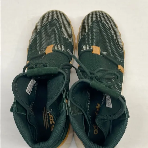 Adidas Tubular Primeknit Green and Tan (almost gold) High-Top Sneakers Size 12