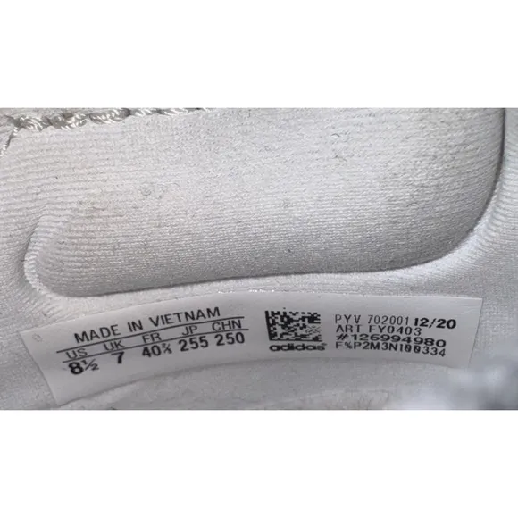 Adidas Ultraboost 21 Running Shoes Triple White Sneakers FY0403 Sz 8.5