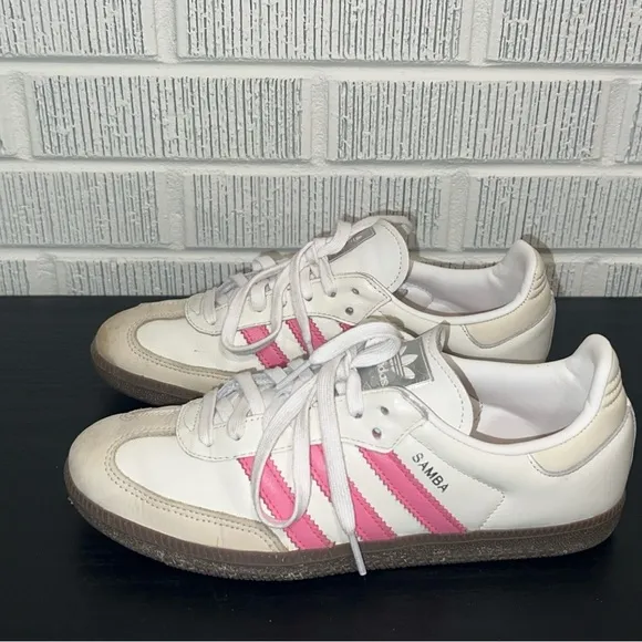 ADIDAS Women's Samba Lucid Pink and White Sneakers