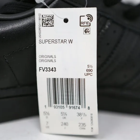 adidas Womens Superstar Studded Black White FV3343