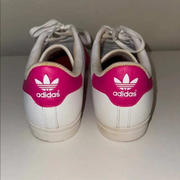 Adidas Women's White and Pink Sneakers