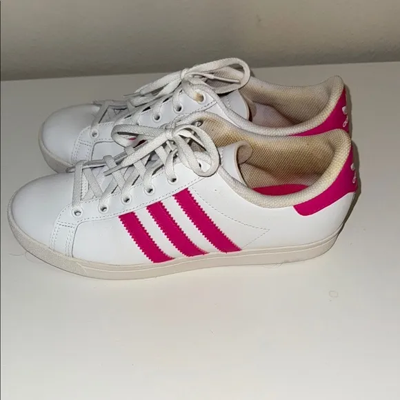 Adidas Women's White and Pink Sneakers