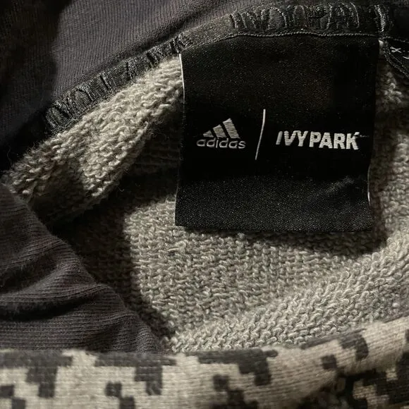 Adidas X Ivy Park Hoodie Heavyweight Houndstooth Pullover Sweatshirt Medium