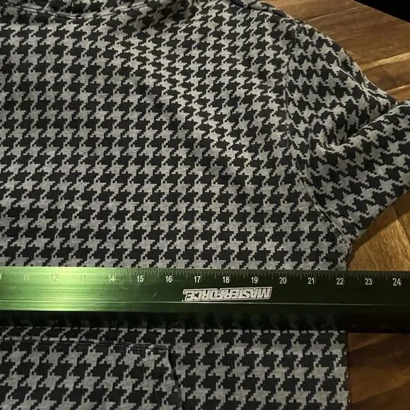 Adidas X Ivy Park Hoodie Heavyweight Houndstooth Pullover Sweatshirt Medium