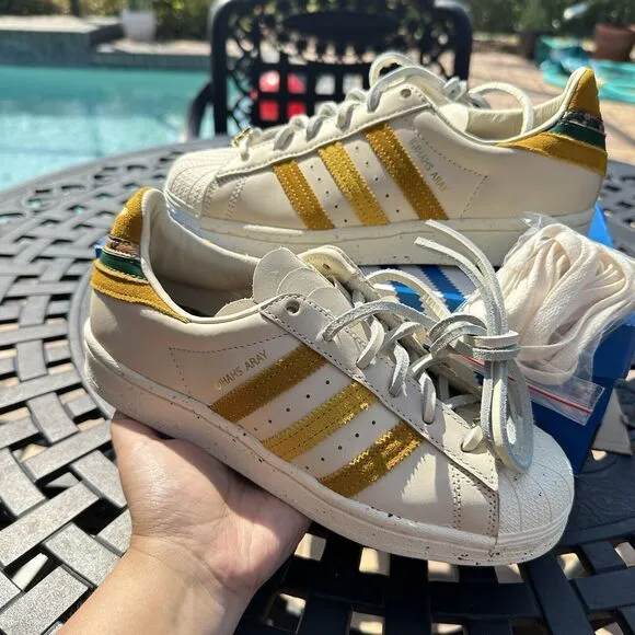 Adidas Yara Shahidi x Superstar Cream Legacy Gold Men's Shoes GZ2764 Size 4