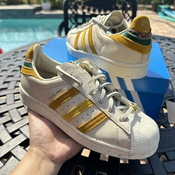 Adidas Yara Shahidi x Superstar Cream Legacy Gold Men's Shoes GZ2764 Size 4