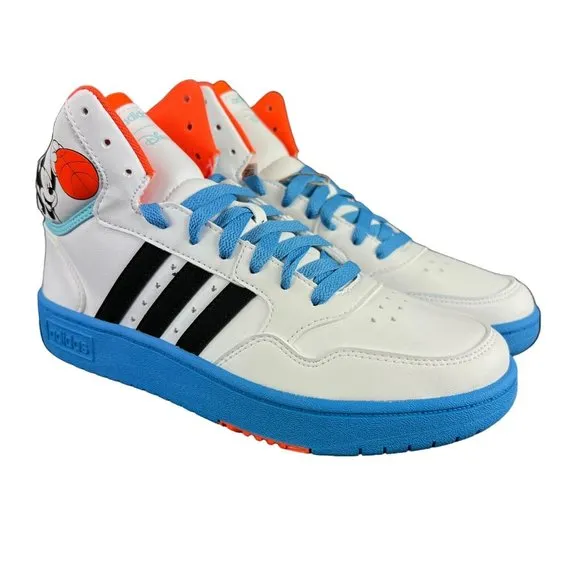 Adidas Youth Hoops Mid 3.0 Mickey White Blue Shoes GY6634 Size 1 - 6 K (GS)