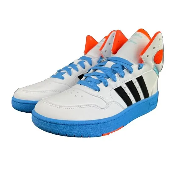 Adidas Youth Hoops Mid 3.0 Mickey White Blue Shoes GY6634 Size 1 - 6 K (GS)