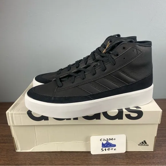 Adidas ZNSOREDHi Leather Sneaker Shoes Black White IG0437 Men’s Sz 11.5