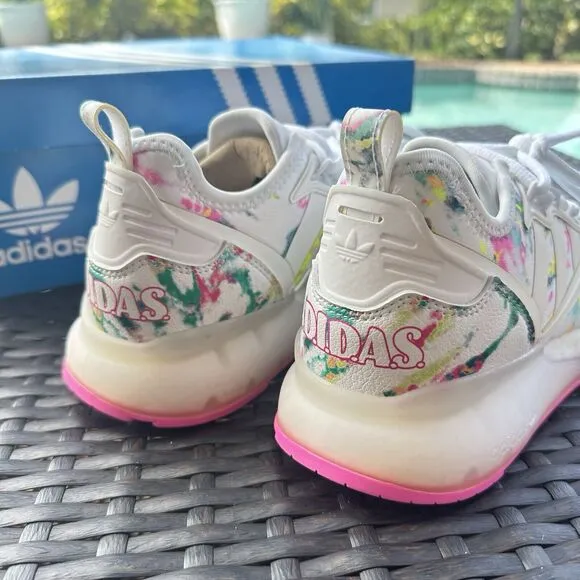 Adidas ZX 2K Boost Watercolor Kid's Athletic Shoes GX5405 Size 4