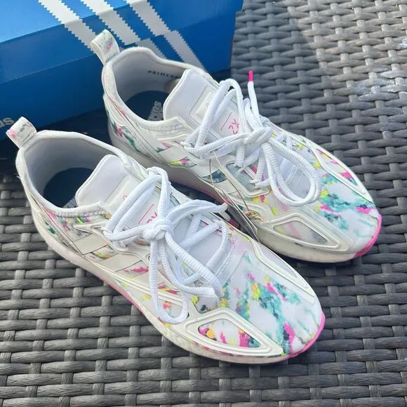 Adidas ZX 2K Boost Watercolor Kid's Athletic Shoes GX5405 Size 4