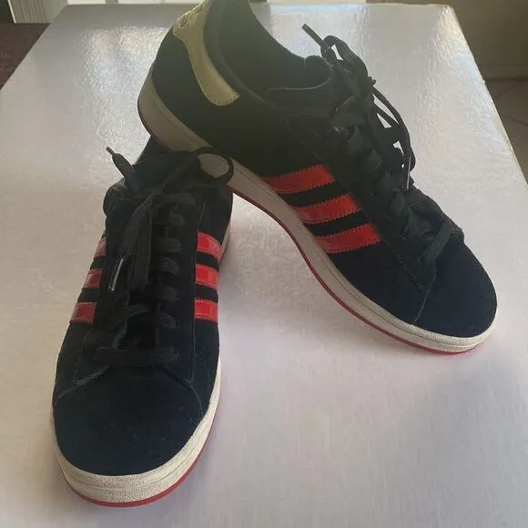 ADIDAS Campus Black Suede Leather Sneakers Size 10