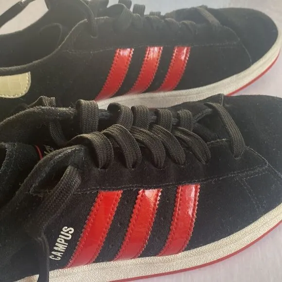 ADIDAS Campus Black Suede Leather Sneakers Size 10