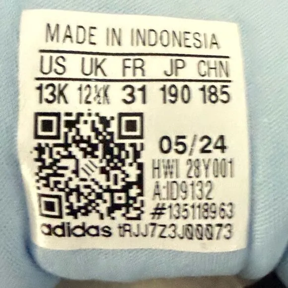 Adidas Duramo SL Run and Play Shoes ID9132 Kids Size 13