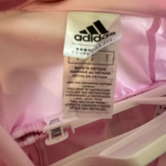 ADORABLE pink ADIDAS sweat suit w/ classic white stripes!Keep her looking cute💕