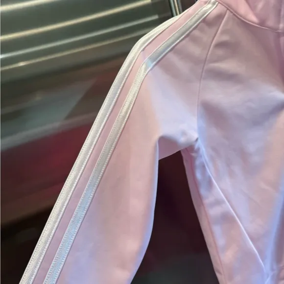 ADORABLE pink ADIDAS sweat suit w/ classic white stripes!Keep her looking cute💕