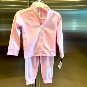 ADORABLE pink ADIDAS sweat suit w/ classic white stripes!Keep her looking cute💕