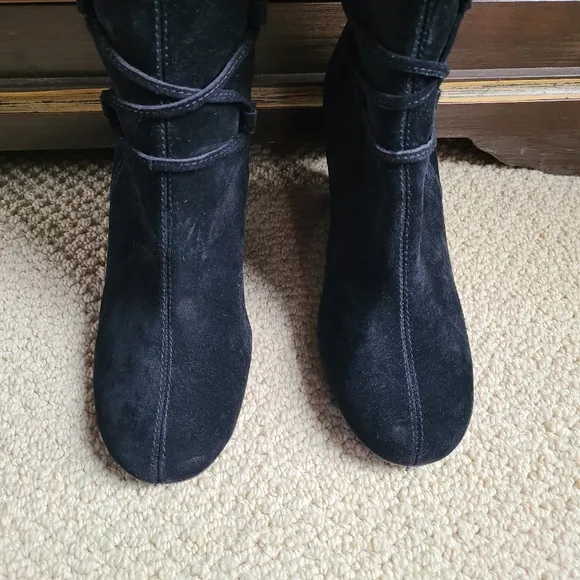 Aerosoles Plum Sauce Black Suede Knee High Boots