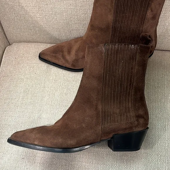 Aeyde Belinda Pointed Toe Suede Ankle Boots Size 37