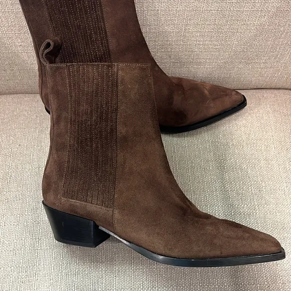 Aeyde Belinda Pointed Toe Suede Ankle Boots Size 37