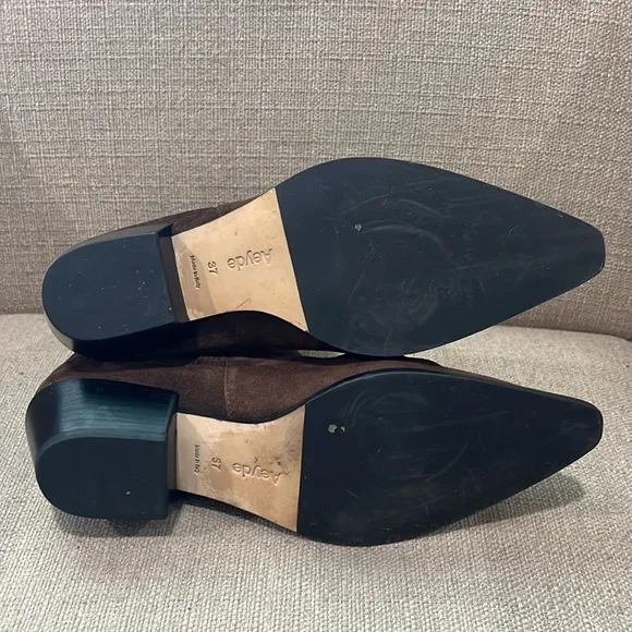 Aeyde Belinda Pointed Toe Suede Ankle Boots Size 37