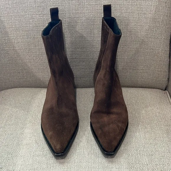 Aeyde Belinda Pointed Toe Suede Ankle Boots Size 37