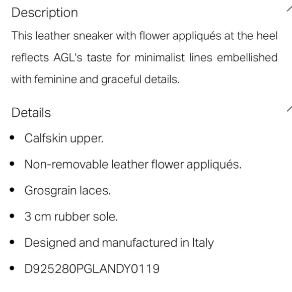 AGL Leombruni Lace Up Sneakers Embroidered Floral Sequin Suede 925090 Beige 38