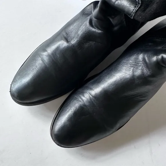 AGL Riding Boots in Black Suede and Leather Size 38