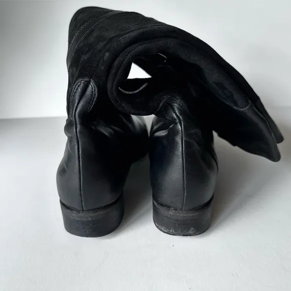 AGL Riding Boots in Black Suede and Leather Size 38