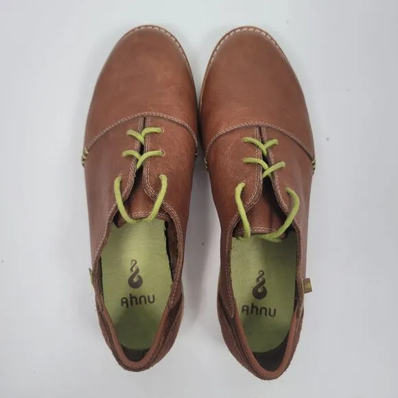 Ahnu Men's Brown Leather Casual Oxford Shoes F8014G US Size 8