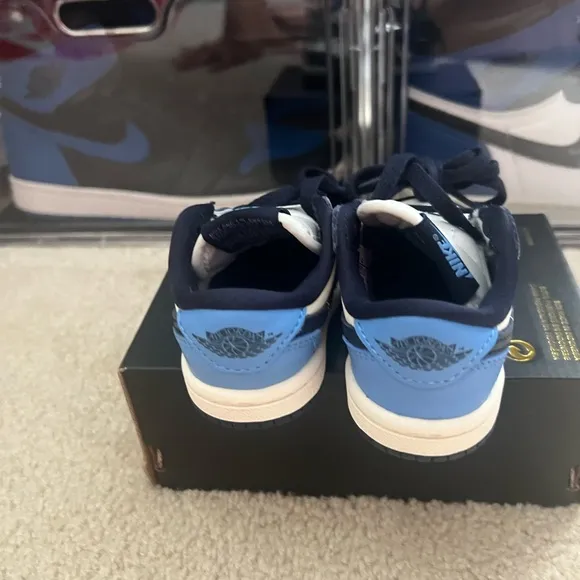 Air Jordan 1 Low OG Obsidian/University Blue UNC FQ5435-400 Toddler Size 4C
