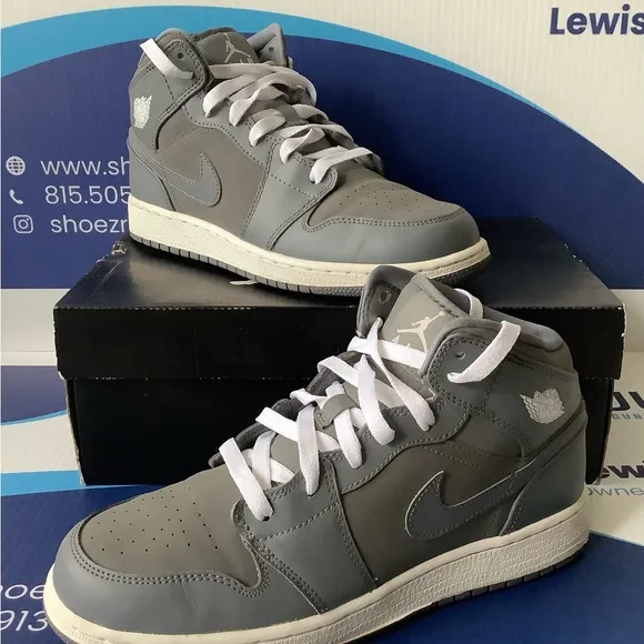Air Jordan 1 Mid Cool Grey Kids 7y