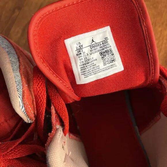 Air Jordan 1 Mid Denim/Red Suede 2.5Y