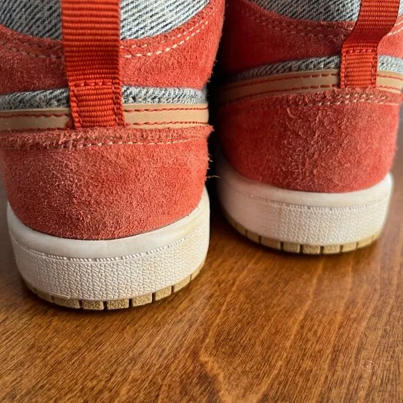 Air Jordan 1 Mid Denim/Red Suede 2.5Y