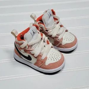 Air Jordan 1 Mid SE Orange Suede (TD) Sneakers