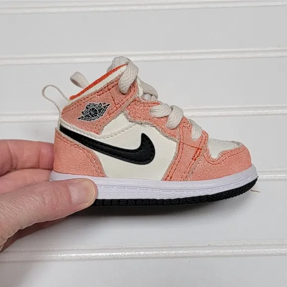 Air Jordan 1 Mid SE Orange Suede (TD) Sneakers