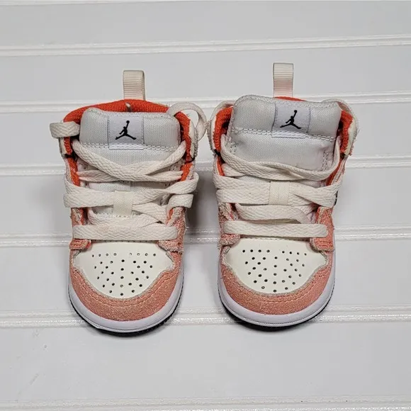 Air Jordan 1 Mid SE Orange Suede (TD) Sneakers