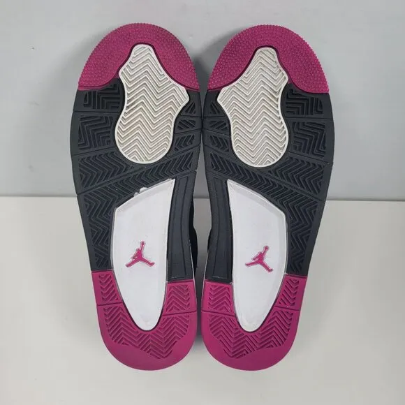Air Jordan 4 Retro 30th GG Youth Black Pink Neon Sneakers 705344-027 US Size 6Y